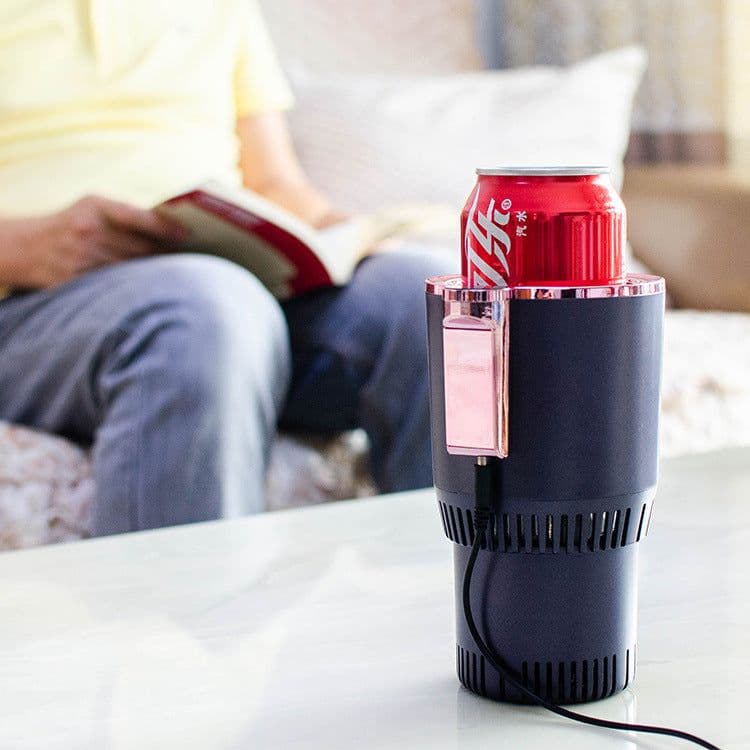 image-Smart 2-in-1 Car Heating Cooling Cup Holder 12V Digital - Black (Output length: 60 characters)