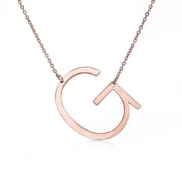 image-Fabulous Rose Gold Plated Stainless Steel Initial Letter Pendant Necklace