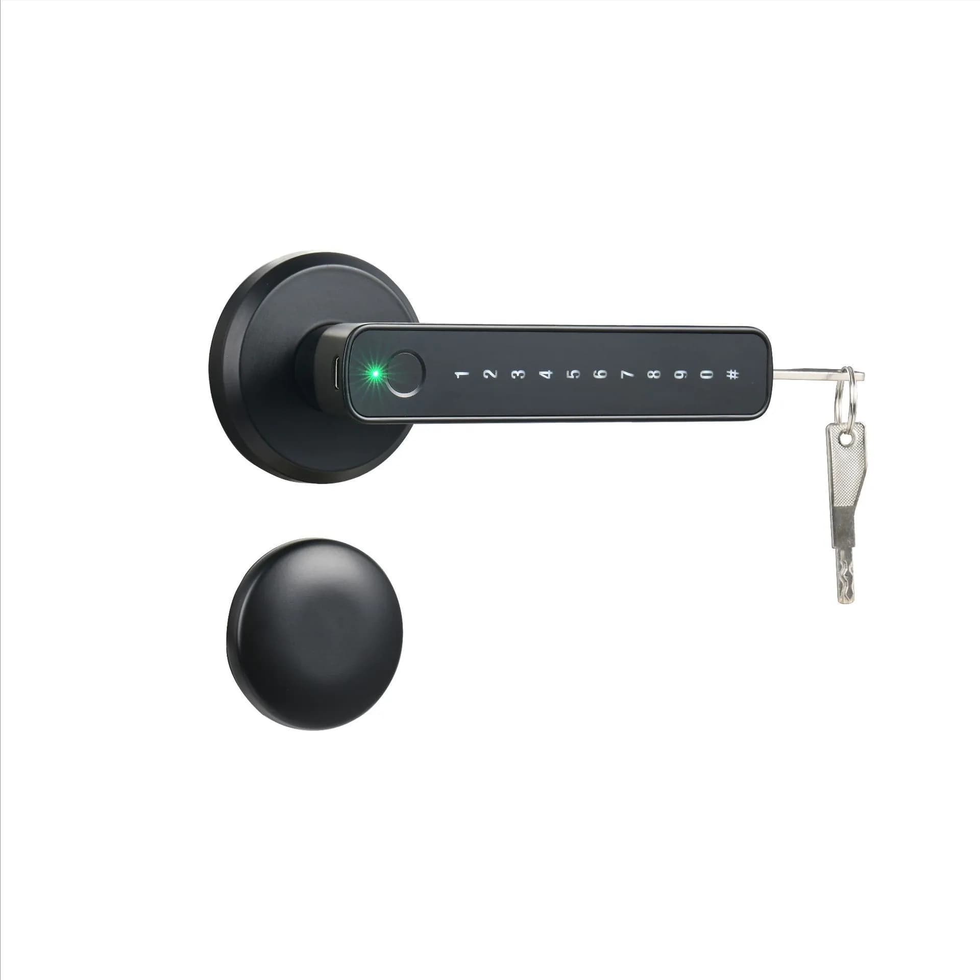 image-Indoor fingerprint lock wooden door password lock three-pole ball lock room door smart lock door lock bluetooth lock