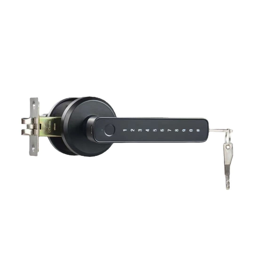 image-Indoor fingerprint lock wooden door password lock three-pole ball lock room door smart lock door lock bluetooth lock