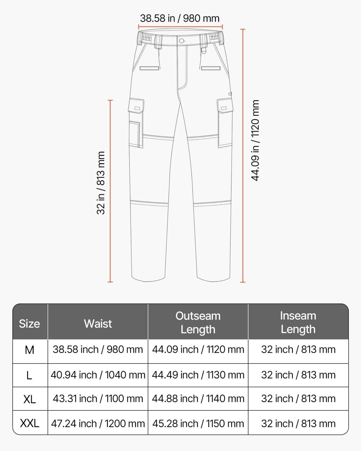 image-VEVOR FR Pants for Men, 9 oz 100% Cotton, Flame-Resistant Cargo Pants with Multi-Pockets and Elastic Waist, Reinforced Tear-proof Stitching, Ideal for Welding Work and Casual Wear, M Size, Dark Blue