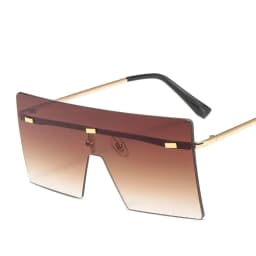 image-Oversized Rimless Sunglasses Fashion Women Metal Gradient Sun glasses Luxury Lady Sunglass Eyewear UV400 Shades gafas de sol