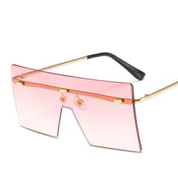 image-Oversized Rimless Sunglasses Fashion Women Metal Gradient Sun glasses Luxury Lady Sunglass Eyewear UV400 Shades gafas de sol