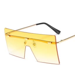 image-Oversized Rimless Sunglasses Fashion Women Metal Gradient Sun glasses Luxury Lady Sunglass Eyewear UV400 Shades gafas de sol