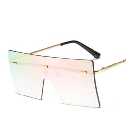 image-Oversized Rimless Sunglasses Fashion Women Metal Gradient Sun glasses Luxury Lady Sunglass Eyewear UV400 Shades gafas de sol