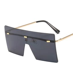 image-Oversized Rimless Sunglasses Fashion Women Metal Gradient Sun glasses Luxury Lady Sunglass Eyewear UV400 Shades gafas de sol