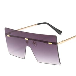 image-Oversized Rimless Sunglasses Fashion Women Metal Gradient Sun glasses Luxury Lady Sunglass Eyewear UV400 Shades gafas de sol