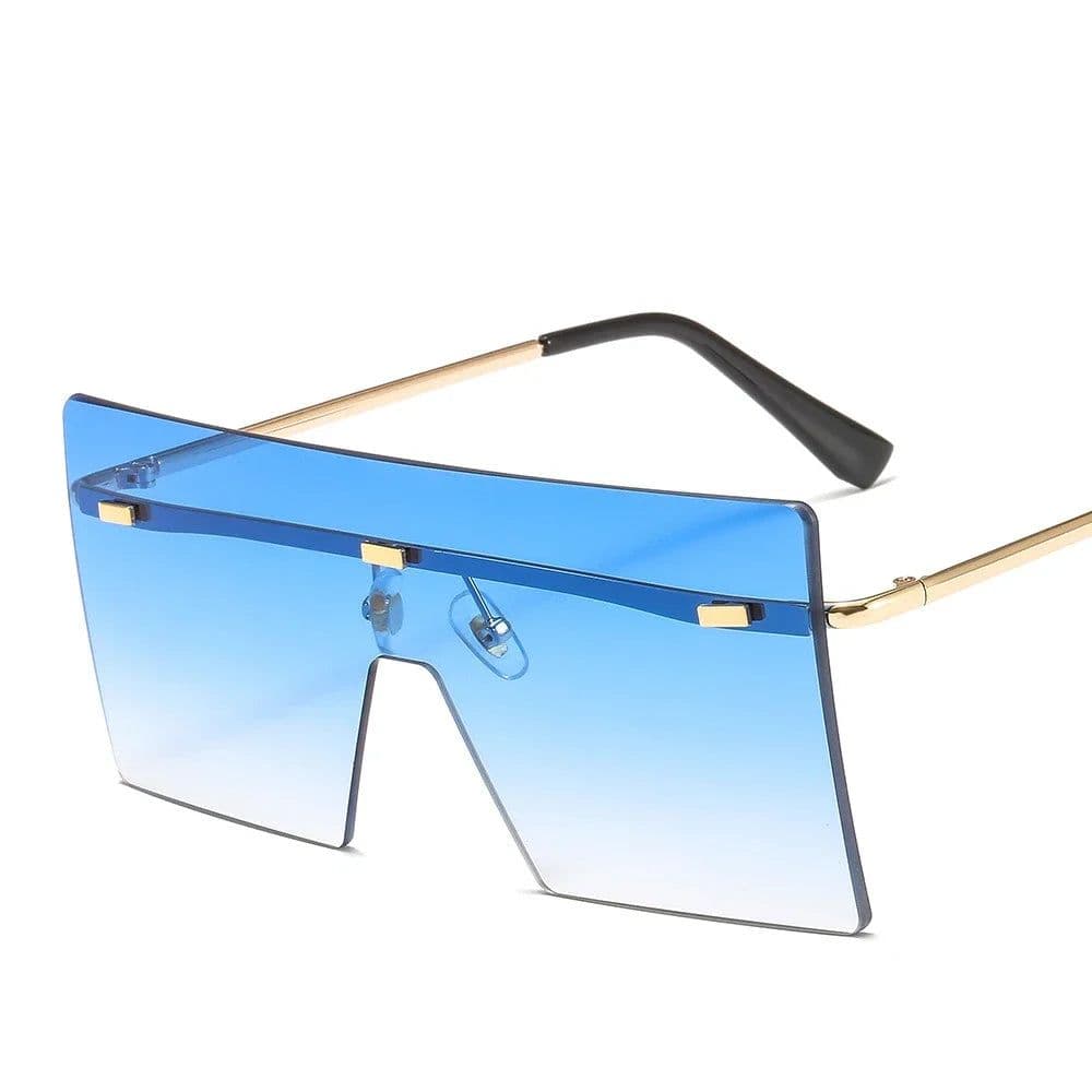 image-Oversized Rimless Sunglasses Fashion Women Metal Gradient Sun glasses Luxury Lady Sunglass Eyewear UV400 Shades gafas de sol