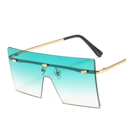 image-Oversized Rimless Sunglasses Fashion Women Metal Gradient Sun glasses Luxury Lady Sunglass Eyewear UV400 Shades gafas de sol