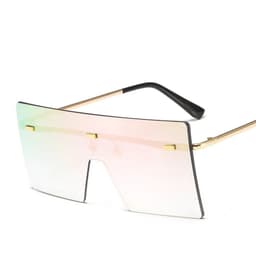 image-Oversized Rimless Sunglasses Fashion Women Metal Gradient Sun glasses Luxury Lady Sunglass Eyewear UV400 Shades gafas de sol