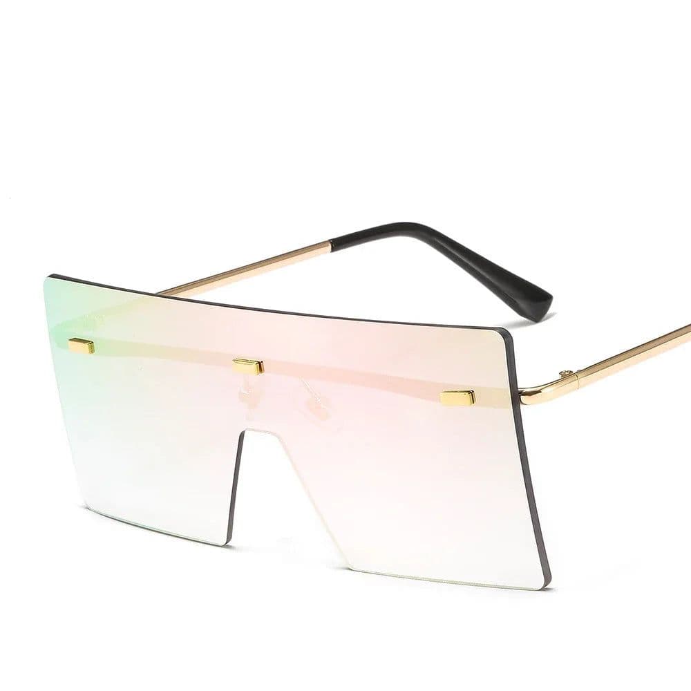 image-Oversized Rimless Sunglasses Fashion Women Metal Gradient Sun glasses Luxury Lady Sunglass Eyewear UV400 Shades gafas de sol
