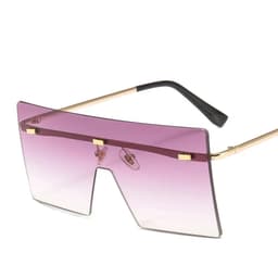 image-Oversized Rimless Sunglasses Fashion Women Metal Gradient Sun glasses Luxury Lady Sunglass Eyewear UV400 Shades gafas de sol