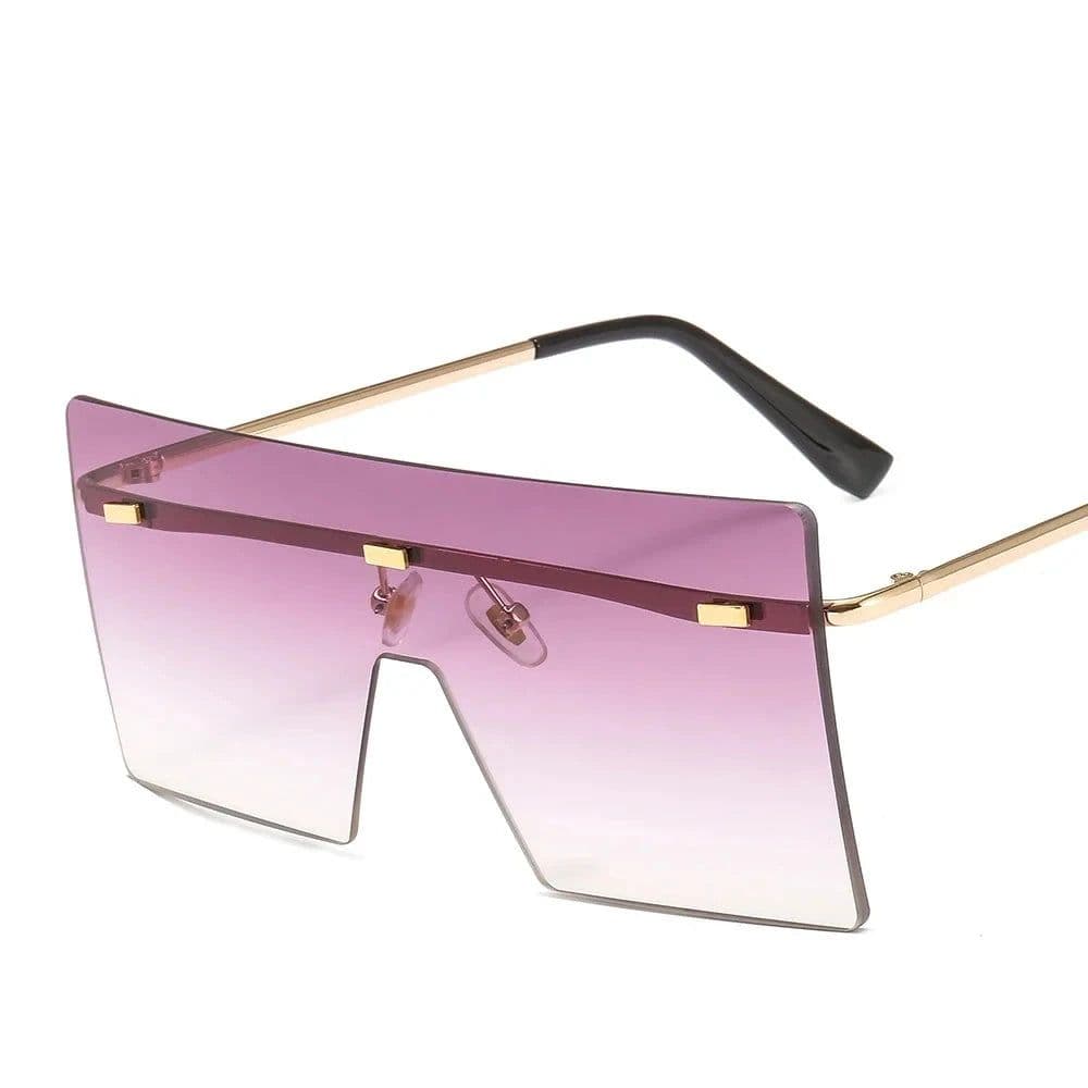 image-Oversized Rimless Sunglasses Fashion Women Metal Gradient Sun glasses Luxury Lady Sunglass Eyewear UV400 Shades gafas de sol