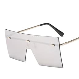 image-Oversized Rimless Sunglasses Fashion Women Metal Gradient Sun glasses Luxury Lady Sunglass Eyewear UV400 Shades gafas de sol