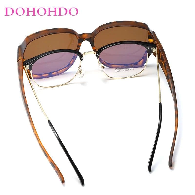 image-2024 Tr90 Polarized Sunglasses Clip Men Women Myopia Set Sun Glasses UV400 Ultralight Outdoor Driving Fishing One Mirror Shade