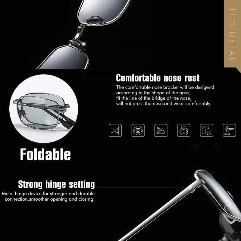 image-CoolPandas Top Quality Alloy Fold Photochromic Sunglasses Polarized Men Folding Sun Glasses for Women Anti-Glare zonnebril heren