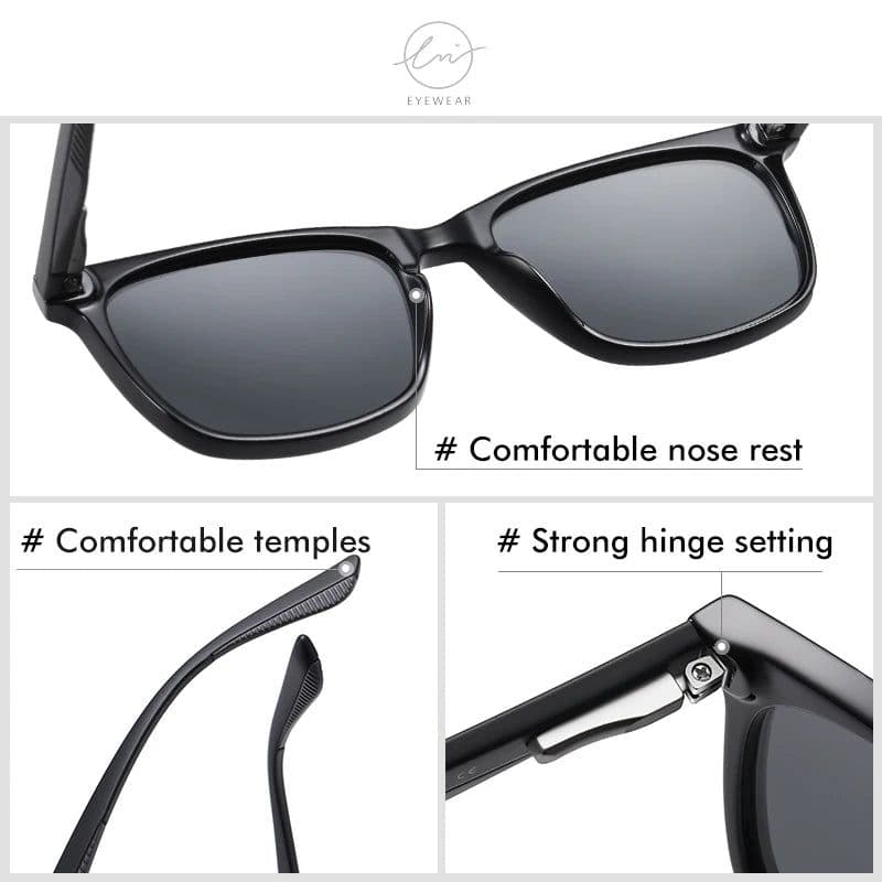 image-LM Women Retro Outdoor Polarized Sunglasses For Men Fashion Transparent Korean Square Fashion Driving Sun Glasses Unisex UV400