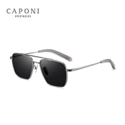 image-CAPONI Pure Titanium Men's Sunglasses Seiko Polarized Photochromic Outdoor Shades UV400 Original Brand Sun Glasses BS50004
