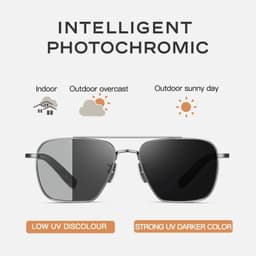 image-CAPONI Pure Titanium Men's Sunglasses Seiko Polarized Photochromic Outdoor Shades UV400 Original Brand Sun Glasses BS50004
