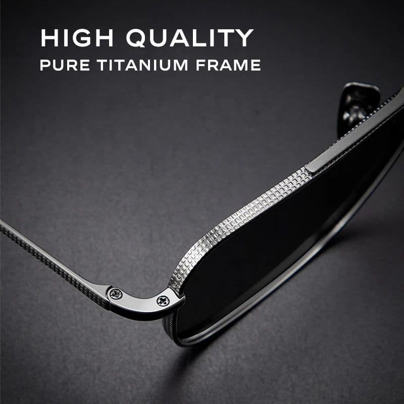 image-CAPONI Pure Titanium Men's Sunglasses Seiko Polarized Photochromic Outdoor Shades UV400 Original Brand Sun Glasses BS50004
