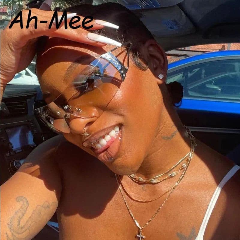 image-Fashion 2000's Vintage One Piece Sunglasses Women Y2K Wrap Around Retro Sun Glasses Men Punk Eyewear Shades UV400 Oculos