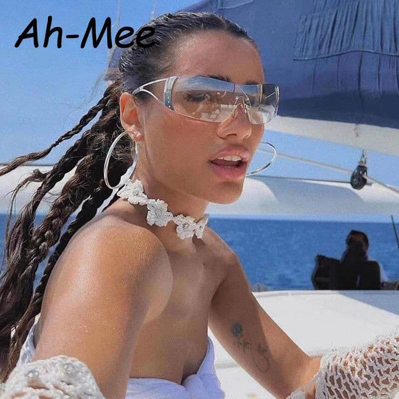 image-Fashion 2000's Vintage One Piece Sunglasses Women Y2K Wrap Around Retro Sun Glasses Men Punk Eyewear Shades UV400 Oculos
