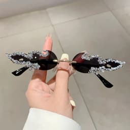 image-KAMMPT New Stylish Fire Shaped Sunglasses for Ladies Rhinestones Fashion Vintage Shades Retro Outdoor Men Brand Design Eyewear