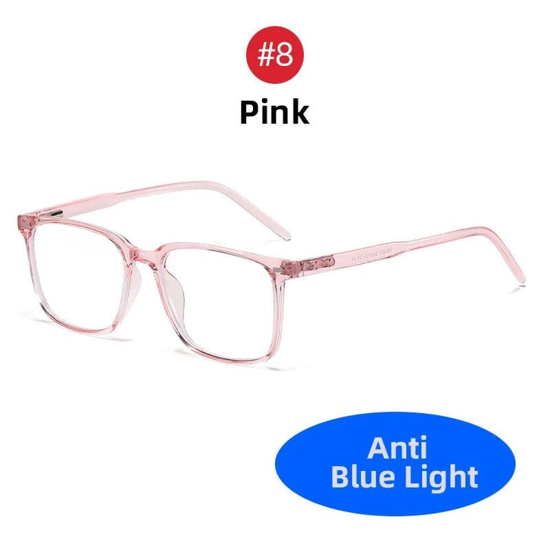 image-2024 Trending Blue Light Blocking Men's Glasses Gaming TR90 Matte Black Anti Ray Eyeglasses Women Transparent Fashion Eyewear