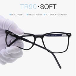 image-2024 Trending Blue Light Blocking Men's Glasses Gaming TR90 Matte Black Anti Ray Eyeglasses Women Transparent Fashion Eyewear