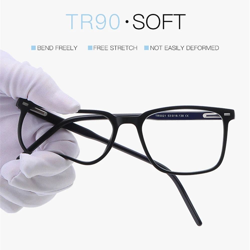 image-2024 Trending Blue Light Blocking Men's Glasses Gaming TR90 Matte Black Anti Ray Eyeglasses Women Transparent Fashion Eyewear