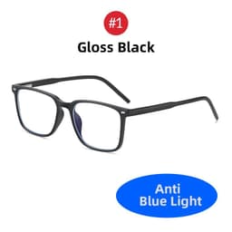 image-2024 Trending Blue Light Blocking Men's Glasses Gaming TR90 Matte Black Anti Ray Eyeglasses Women Transparent Fashion Eyewear