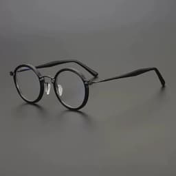 image-Vintage Round Acetate Titanium Glasses Frame Men Retro Myopia Prescription Eyeglasses Frame Women Korea Luxury Brand Eyewear