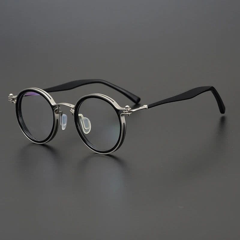 image-Vintage Round Acetate Titanium Glasses Frame Men Retro Myopia Prescription Eyeglasses Frame Women Korea Luxury Brand Eyewear