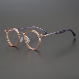image-Vintage Round Acetate Titanium Glasses Frame Men Retro Myopia Prescription Eyeglasses Frame Women Korea Luxury Brand Eyewear