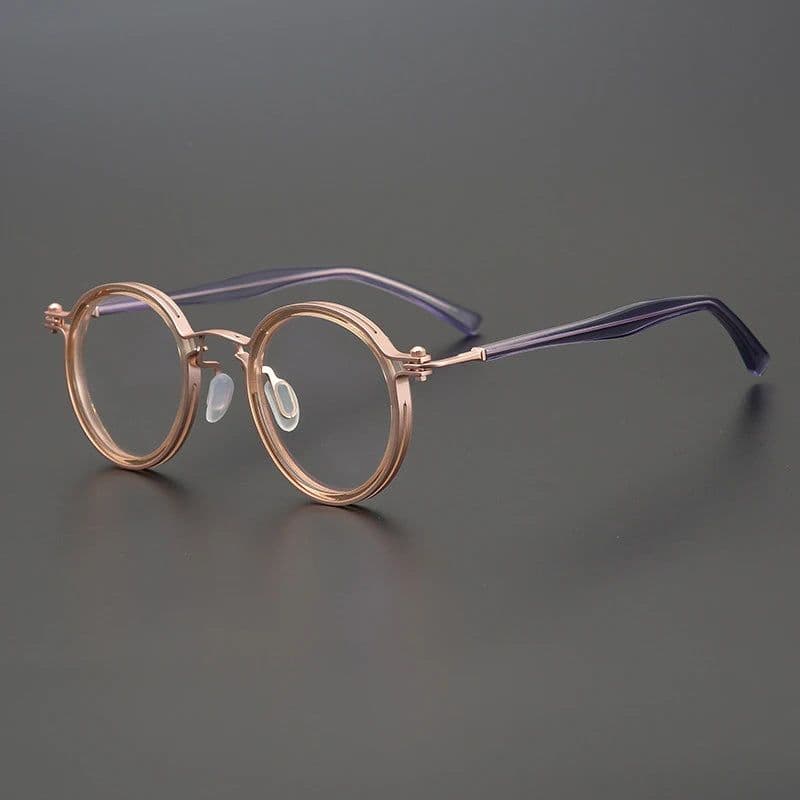 image-Vintage Round Acetate Titanium Glasses Frame Men Retro Myopia Prescription Eyeglasses Frame Women Korea Luxury Brand Eyewear