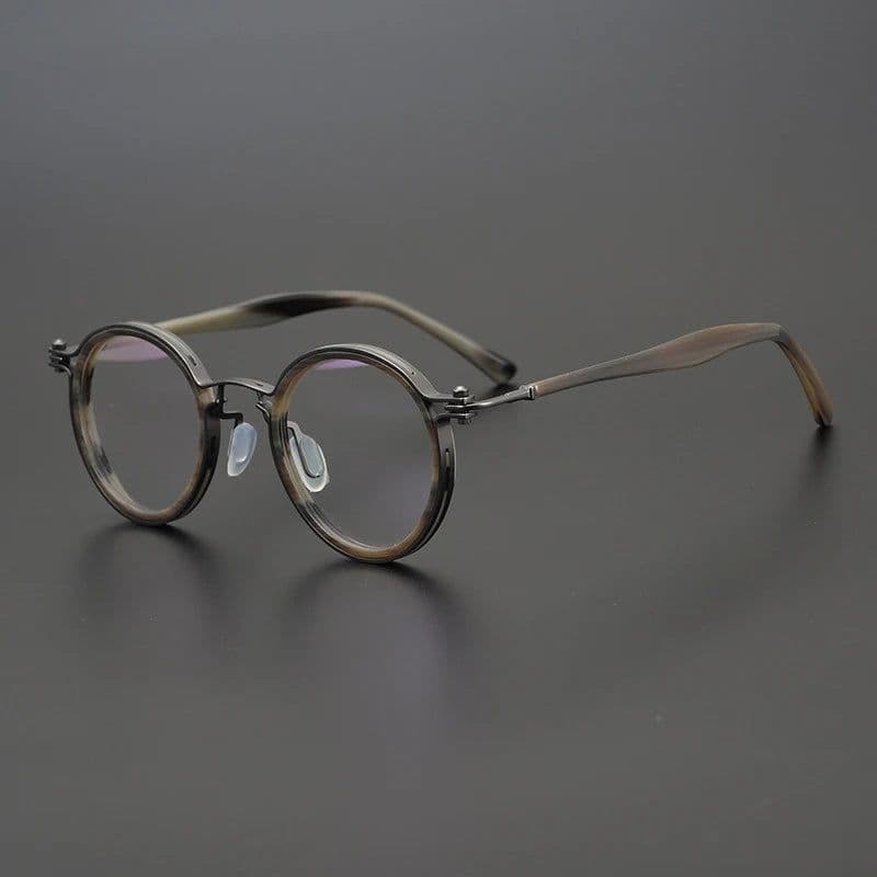 image-Vintage Round Acetate Titanium Glasses Frame Men Retro Myopia Prescription Eyeglasses Frame Women Korea Luxury Brand Eyewear