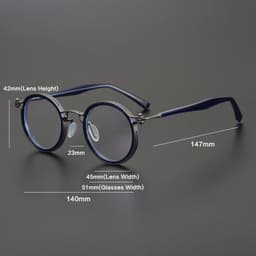 image-Vintage Round Acetate Titanium Glasses Frame Men Retro Myopia Prescription Eyeglasses Frame Women Korea Luxury Brand Eyewear