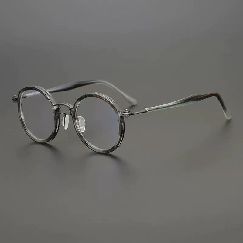 image-Vintage Round Acetate Titanium Glasses Frame Men Retro Myopia Prescription Eyeglasses Frame Women Korea Luxury Brand Eyewear