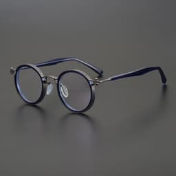 image-Vintage Round Acetate Titanium Glasses Frame Men Retro Myopia Prescription Eyeglasses Frame Women Korea Luxury Brand Eyewear