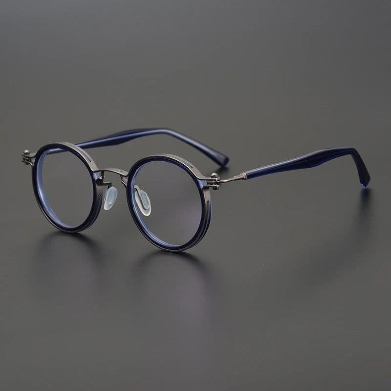 image-Vintage Round Acetate Titanium Glasses Frame Men Retro Myopia Prescription Eyeglasses Frame Women Korea Luxury Brand Eyewear