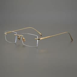image-2024 Pure Titanium Ultra-Light Glasses Square Rimless Frame for Men and Women Fashion Business Daily Eyeglasses Eyeware Gafas
