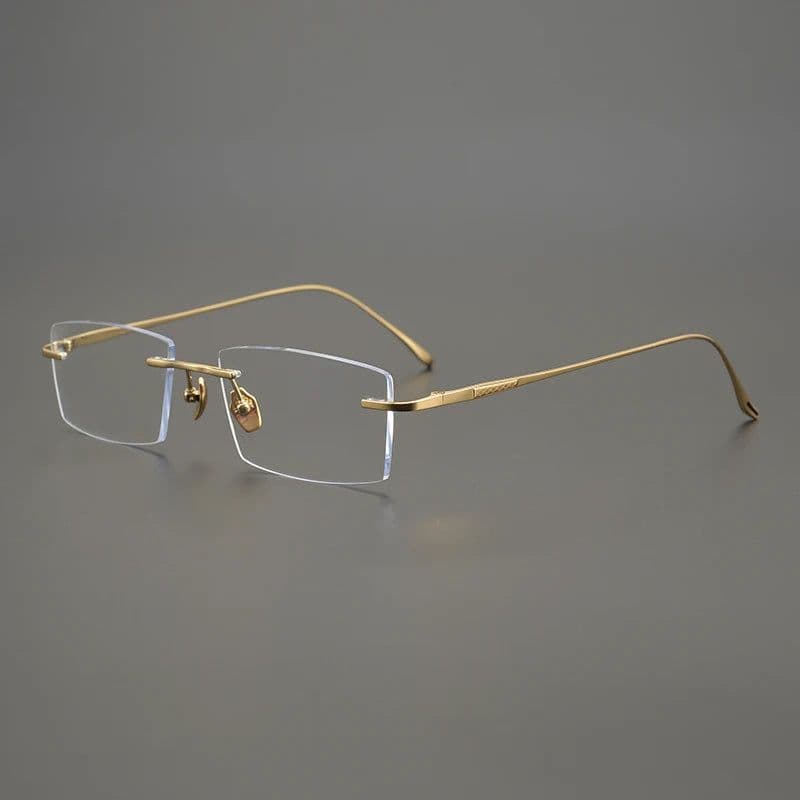 image-2024 Pure Titanium Ultra-Light Glasses Square Rimless Frame for Men and Women Fashion Business Daily Eyeglasses Eyeware Gafas
