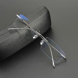 image-2024 Pure Titanium Ultra-Light Glasses Square Rimless Frame for Men and Women Fashion Business Daily Eyeglasses Eyeware Gafas