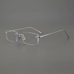 image-2024 Pure Titanium Ultra-Light Glasses Square Rimless Frame for Men and Women Fashion Business Daily Eyeglasses Eyeware Gafas