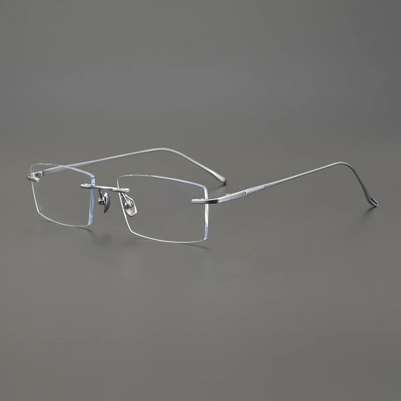 image-2024 Pure Titanium Ultra-Light Glasses Square Rimless Frame for Men and Women Fashion Business Daily Eyeglasses Eyeware Gafas