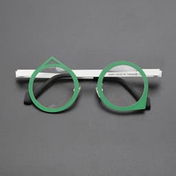 image-Niche personality multi-color ultra light pure titanium glasses frame round literary retro irregular optical prescription glasse