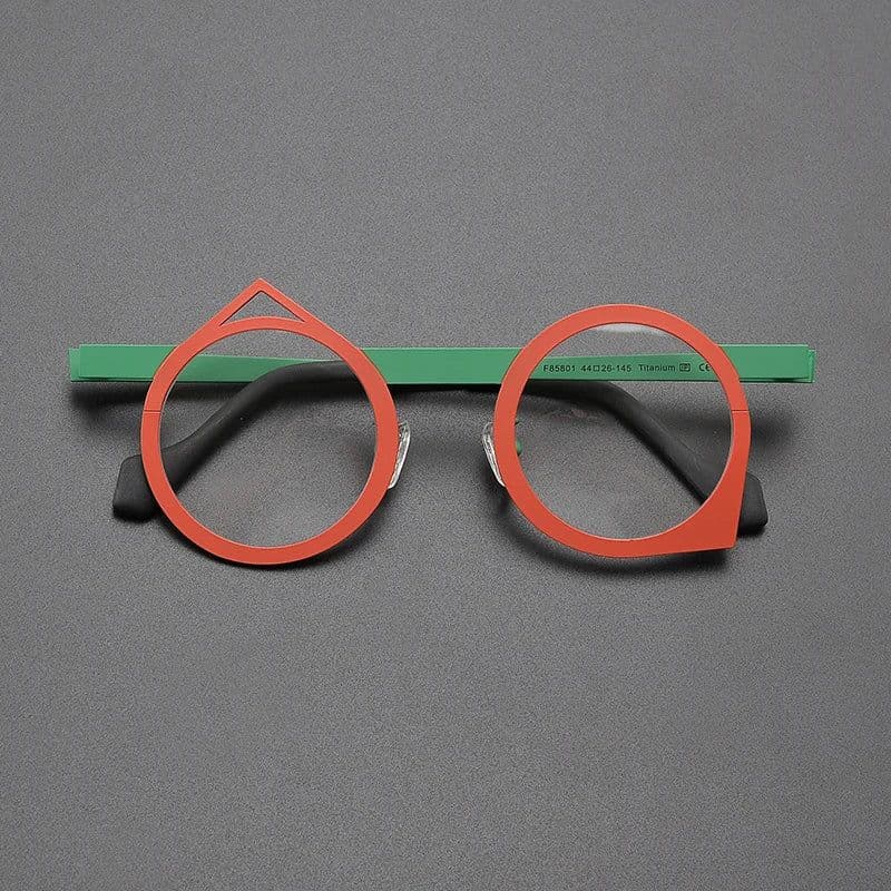 image-Niche personality multi-color ultra light pure titanium glasses frame round literary retro irregular optical prescription glasse
