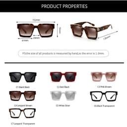 image-New Luxury Brand Designer Square Oversized Sunglasses Men Women 2022 Fashion Thick Frame Glasses Mens UV400 Male Celebrity