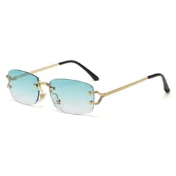 image-New Small Narrow Rimless Sunglasses Fashion Frameless Rectangle Tinted Lens Eyewear 90s Glasses for Women Men