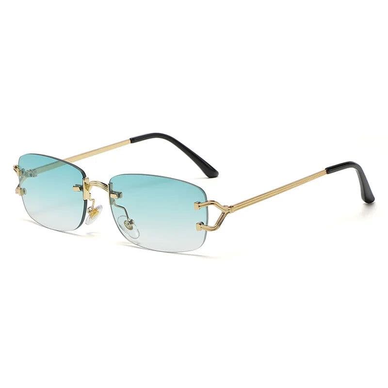 image-New Small Narrow Rimless Sunglasses Fashion Frameless Rectangle Tinted Lens Eyewear 90s Glasses for Women Men